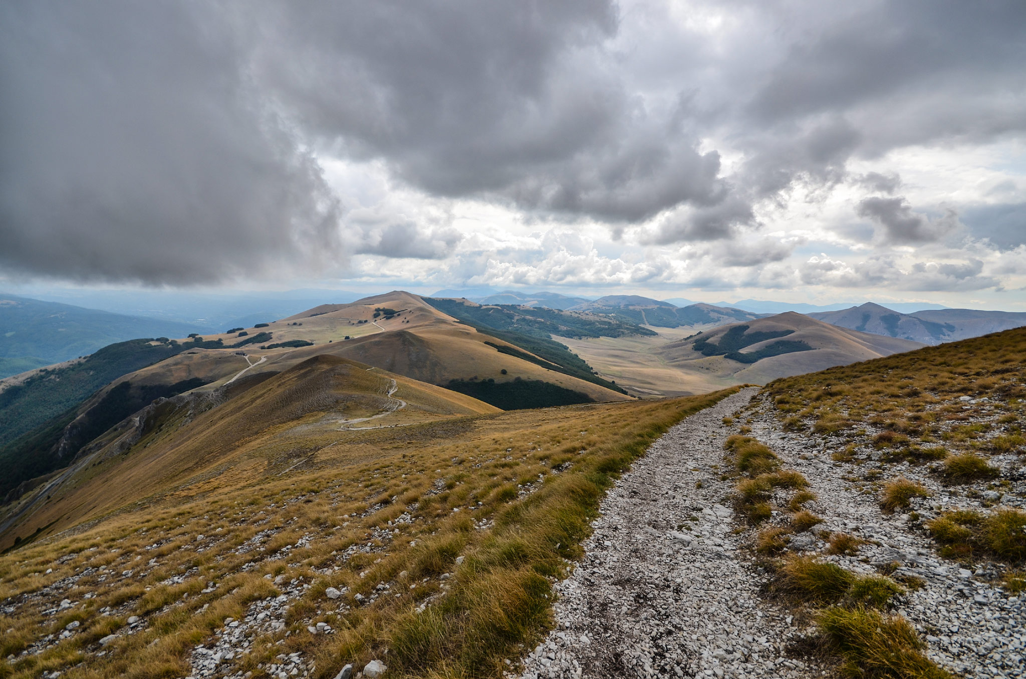 Monte Vettore is the highest peak (2,476 m) of the Sibillini massif, Apennine Mountains.